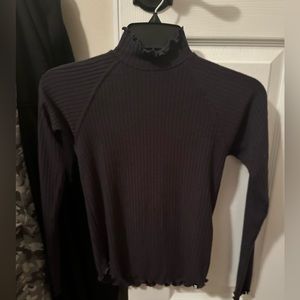 Billabong XS Grey Turtleneck Lettuce Hem